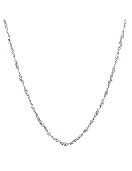 14 Karat White Gold Singapore Chain (18 inch)