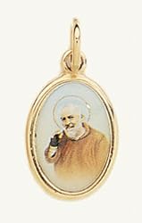 Gold Plated Religious Medal - Padre Pio