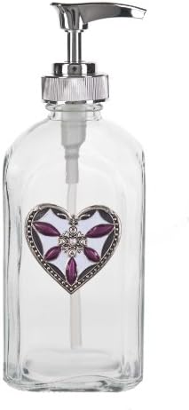 Purple Liquid Soap Dispenser With Metal Heart Charm by Ganz