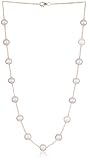 Rose Gold Plated Sterling Silver Pink Freshwater Cultured Pearl Necklace (9-10m), 20"