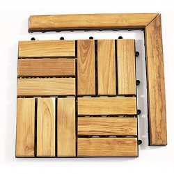 Le Click Corner Piece - Teak Natural Honey Brown Finish (Teak Natural Honey Brown) (1"H x 1.9"W x 12.8"D)