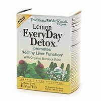 Traditional Medicinals Caffeine Free Herbal Tea, Lemon Everyday Detox 16 ea