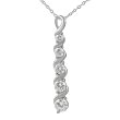 Sterling Silver Graduated 5 Stone Polished Pendant