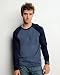 Canvas Men’s Contrast Colored Long-Sleeve Baseball T-Shirt. 3000