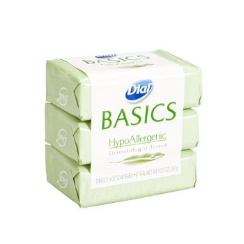 Case of Dial Basics Hypoallergenic Bar Soap 3.2 Oz. 12 / 3-packs