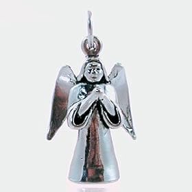 Sterling Silver Praying Angel Charm or Pendant, #11446