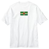 T-Shirt White  Flag Transfer Dominica  State Country