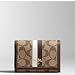 AUTHENTIC COACH HERITAGE STRIPE COMPACT CLUTCH WALLET (Khaki/Mahogany)