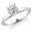 14k White Gold 3/4 Carat Round Cut Solitaire Diamond Ring - (G-H;SI1-2) Size 5