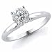 14k White Gold 3/4 Carat Round Cut Solitaire Diamond Ring - (G-H;SI1-2)