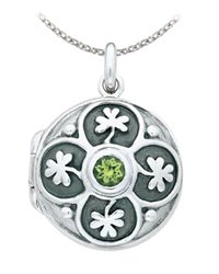Kit Heath Peridot Shamrock Locket Necklace