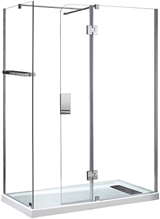 Ove Nevis 46.6 Shower Door Sleek and Striking Glass Enclosure Without Base, Chrome