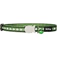 Red Dingo Reflective Safety Cat Collar, One size fits all, Green