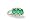 14K White Gold Genuine Oval Emerald 3-Stone Ring - Size 4
