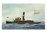 M. Moran Tug Boat, 1901 Art Giclee Poster Print by Antonio Jacobsen, 24x18