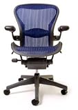 Aeron Chair Highly Adjustable Graphite Frame - Cobalt Classic (Medium) by Herman Miller