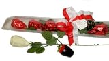 TRUFFLE BERRY ROSES - 1/2 Dozen Belgian White Chocolate Truffle Strawberries