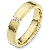 5mm 14 Karat Yellow Gold Diamond Wedding Band Ring