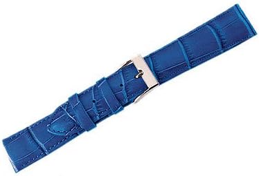 Leather Watch Band Crocodile Royal Blue (14mm) Long NA29-142