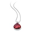 Sterling Silver Padparadscha Swarovski Crystal Pendant with Chain