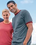 Authentic Pigment 5.6 oz. Pigment-Dyed Ringer T-Shirt - MUSTARD/BLUE - S