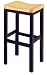 Black with Natural Seat Finish 29 Inch Bar Stool