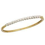 Two Tone Luminous Diamond Bangle Bracelet