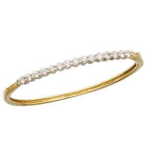 Two Tone Luminous Diamond Bangle Bracelet