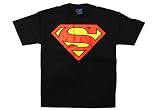 Superman Logo Black T Shirt 100% Preshrunk Cotton