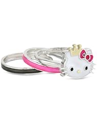 Hello Kitty by Simmons Jewelry Co. Gold Plated Crown and Red Bow Stack Girls Ring, Size 7