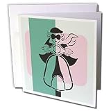 TNMGraphics Retro Designs - Mod Scooter Girl - Greeting Cards-12 Greeting Cards with envelopes