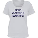 Physicist: An atom's way of looking at itself *Bella Ladies Short Sleeve Scoop Neck Tee (T-Shirt) WHITE LARGE