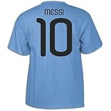 adidas Argentina #10 Lionel Messi Light Blue Player T-shirt (Large)