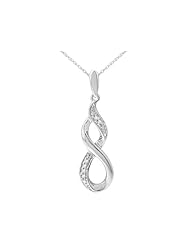 Diamond Infinity Pendant Necklace in Sterling Silver with Chain