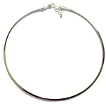 Brass Choker 06 Silver Plated 3mm Flat Lobster Clasp Neck Wire 15-16