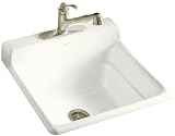 Kohler Bayview K-6608-1-0 White Self-Rimming Utility Sink