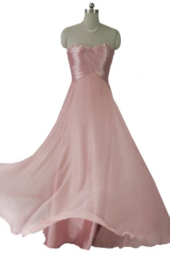 Qpid Showgirl rosa Chiffon trägerlosen Abendkleid Abschlussball Ballkleid 1271PK***Kostenlose Lieferung und Rückgabe*** Reviews
