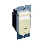 Leviton OSS10-IDI Decora Passive Infrared Wall Switch Occupancy Sensor, 180 Degree, 1200 sq. ft. Coverage, LED Adjustable Night Light, Manual On, Ivory