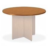 Round Conference Table X-Base for 48 Diameter Top, 29h, Medium Oak Finish (BSXX48BM)