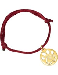 14K Yellow-Gold Complete Bracelet With .02 Ct Red Cord 06.50-08.00 Inch by US Gems