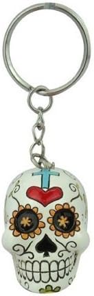 Candy Skull Key Chain - White
