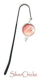 Silver Bookmark with Rose Shell Disk & Swarovski Crystals