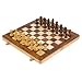 12" White Wood folding chess set with Staunton style pieces