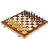 12" White Wood folding chess set with Staunton style pieces