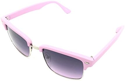 Half Frame Horn Rimmed Sunglasses With Metal Rivets - Shatter Resistant