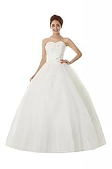 Sweetheart Satin/Tulle Belted Sequined Lace-Up Wedding Dress 