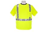 3A Safety SME-CP2701-3X ANSI Class 2 Crew Neck T-Shirt with Breathable Polyster Micro Mesh Fabric, Lime, 3X-Large