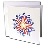 CherylsArt Patriotic - Stars and Stripes Patriotic Flower - Greeting Cards-6 Greeting Cards with envelopes