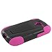 Eagle Cell Hybrid Case with Y Stand for Samsung Galaxy Exhibit T599 - Retail Packaging - Hot Pink/Black