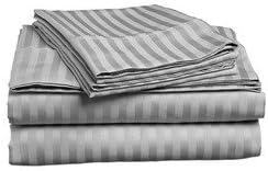 STRIPED 1500 Thread Count Egyptian Striped KING/CAL KING Duvet Cover Set, GREY